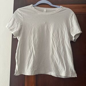 Lululemon Athletica White Boxy Crop T-Shirt